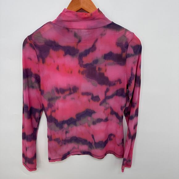 ANTHROPOLOGIE Mesh Colorful Turtleneck Top Blouse  // M - Picture 7 of 11